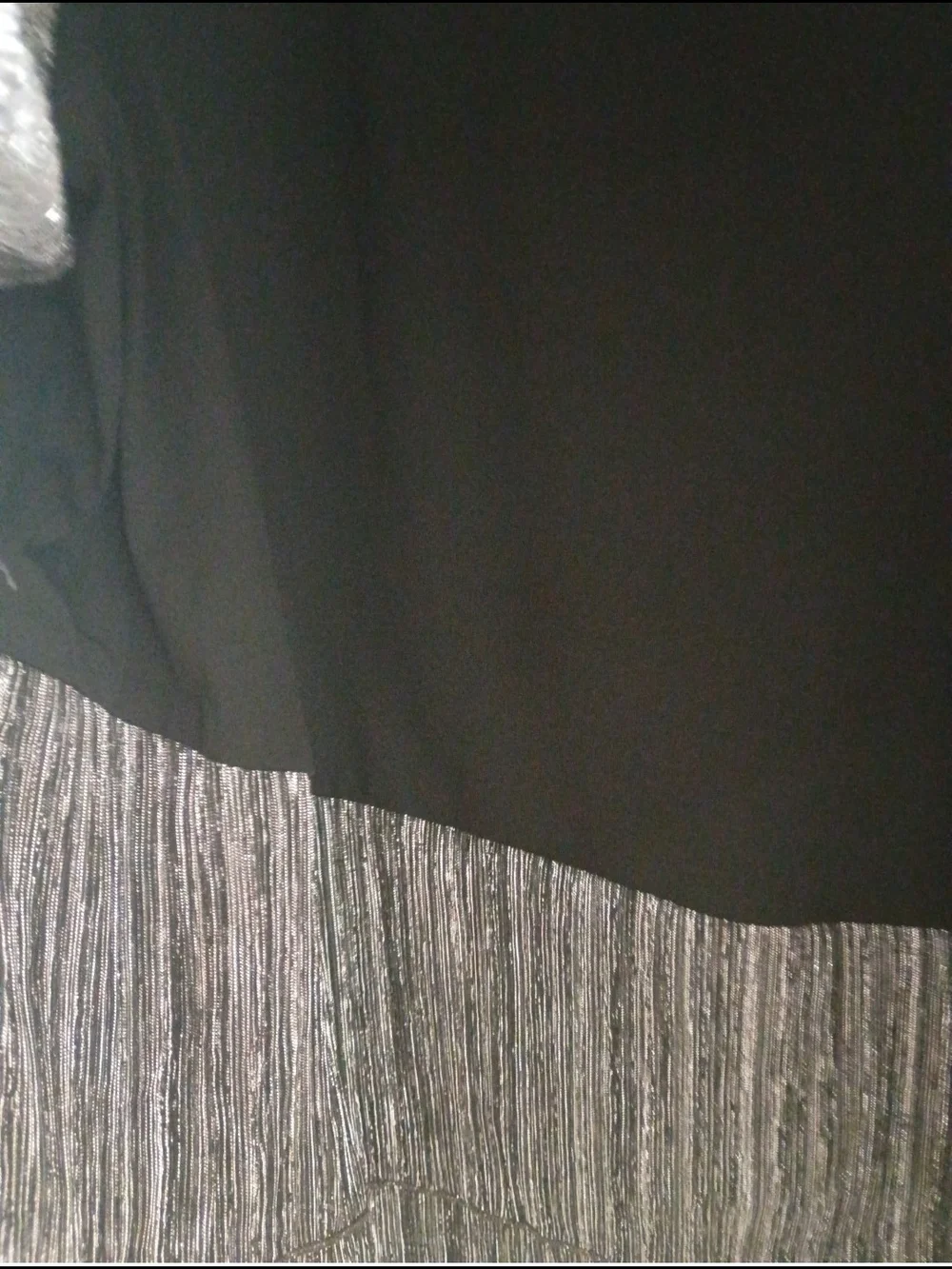 Women's Black and Silver Pleated Long-Sleeve Top - Picture 4 of 4